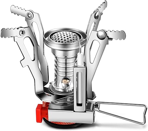 G4Free - Estufa de camping portátil para mochilero, ultraligera, mini estufa de campamento a prueba de viento, con encendido piezoeléctrico para