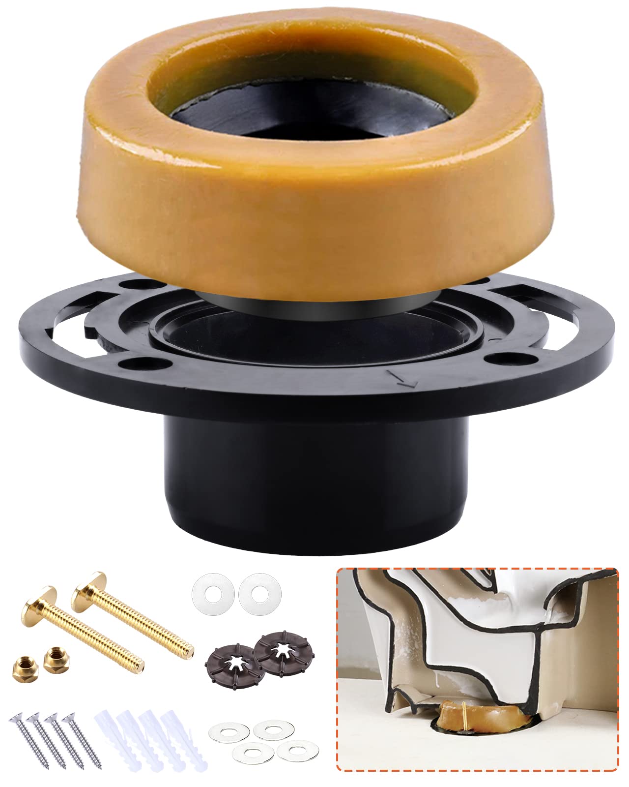Buy Toilet Flanges and Wax Rings for Toilets with Extended Flanges and