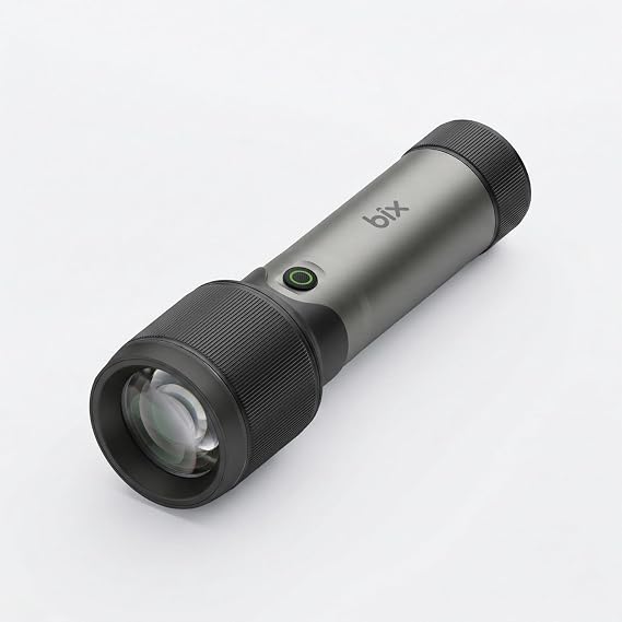 Bix Flashlight BX2139FL 60W LED, Max. 2000 Lümen Parlaklık ve 1000 Metreye Kadar Menzilli 5000mAh Şarj Edilebilir Kompakt El Feneri [Enerji Sınıfı A]