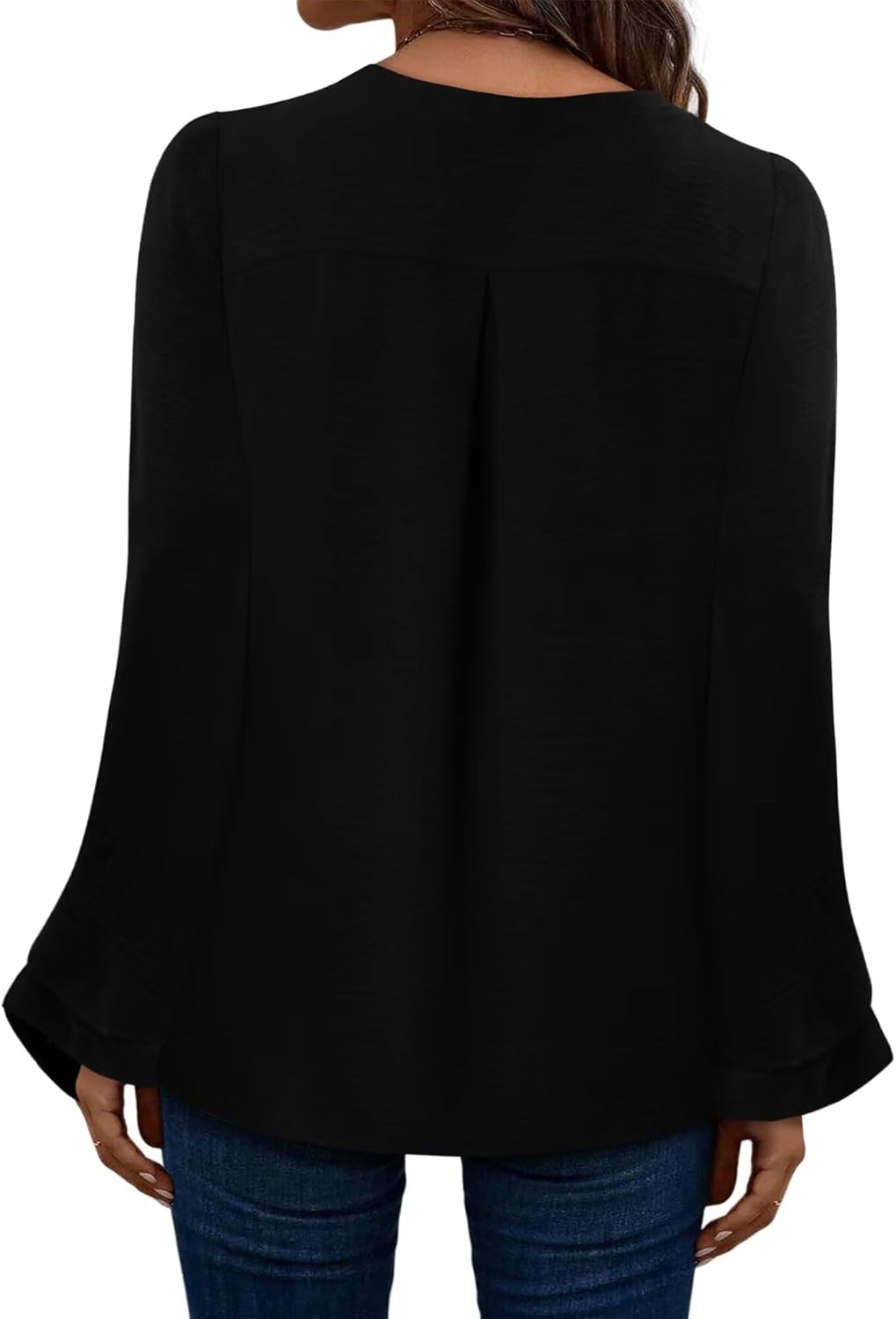 KISSMODA Womens Fashion Blouse Long Sleeve Casual Tunic Solid Basic Top Soft Breathable Tunic Tops 2026 Fall Trendy S-XXL - Image 4