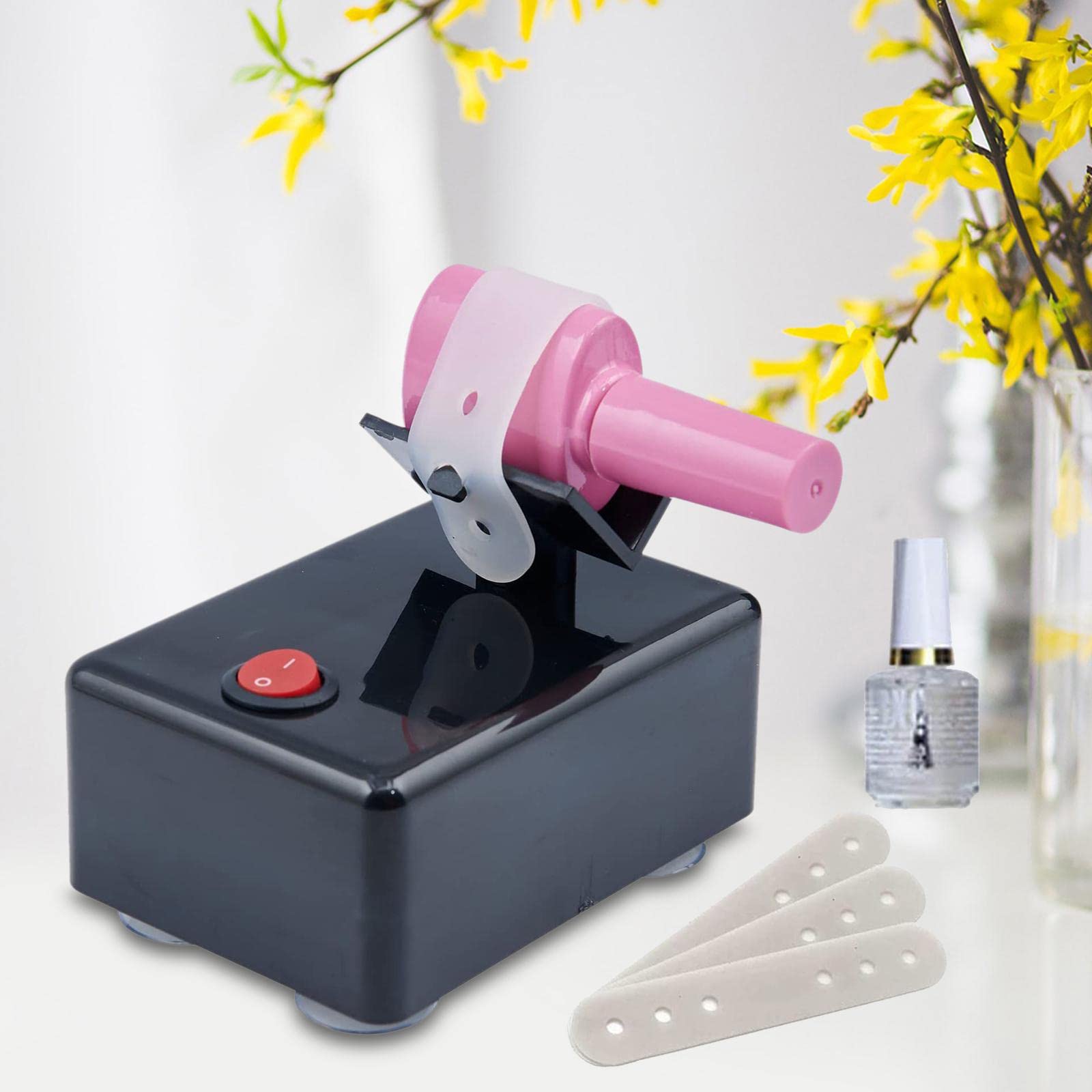Nagellackmischer Automatischer Nagellack Shaker Flaschenlackrüttler Poliermaschine mit Verstellbaren Riemen Aus PP Material für Zuhause Studio Berufli
