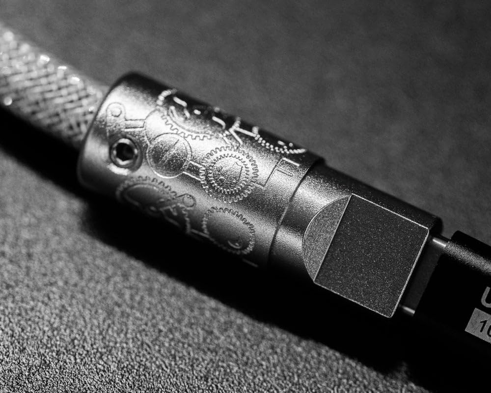 Angry miao Cavo da gioco Split Dual 8K AM Edition (1,4 m), doppia connessione ad alta velocità, bassa latenza, compatibile con dispositivi USB di tipo C, filo argentato a rete durevole, Silver Orbit