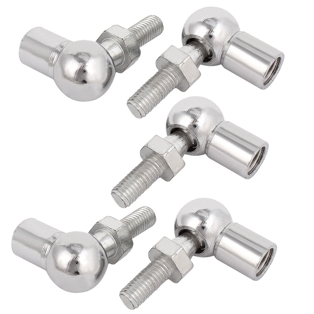 Aexit 8mm Male Clamps 10mm Female Thread L Shape Ball Joint Rod End Bearing Strap Clamps 5 Pcs