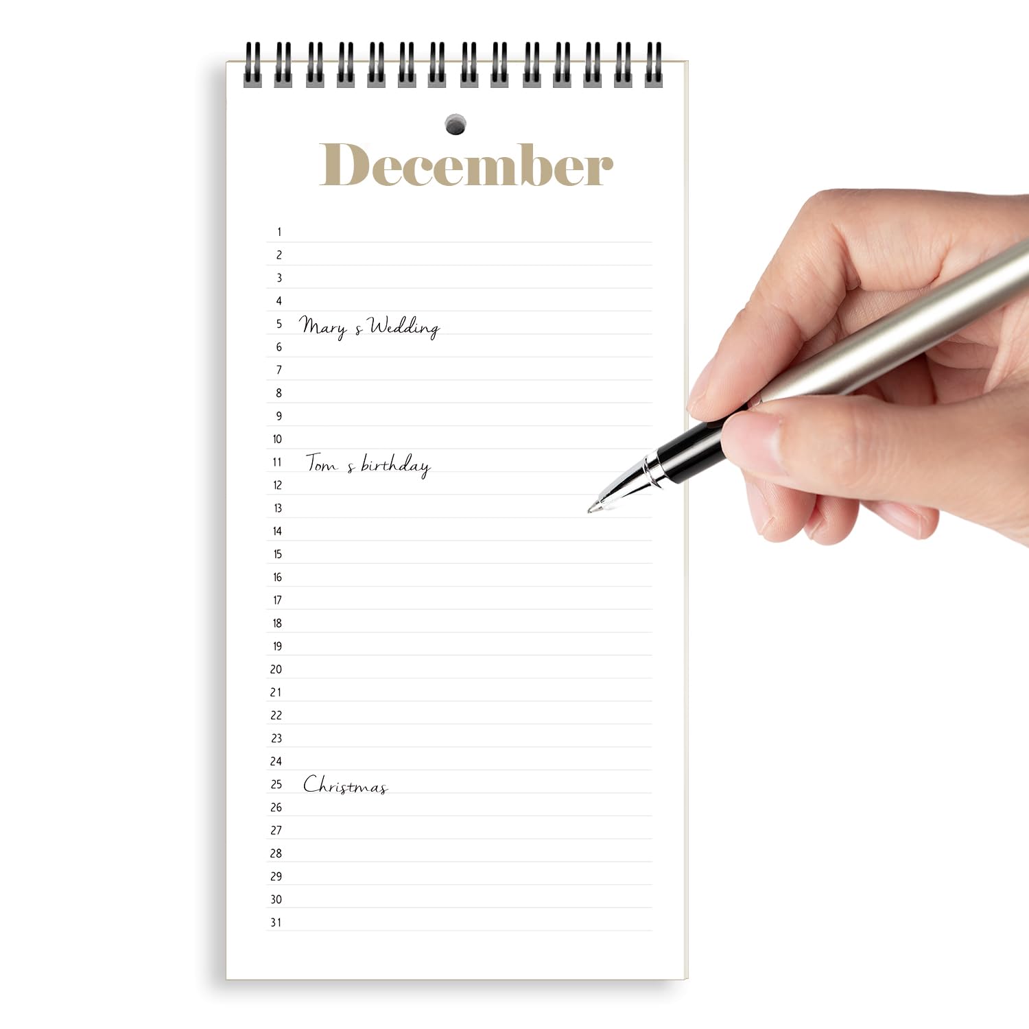 v2croft Perpetual Calendar, 5" x 10" Minimalist Special Event Reminder Calendar Book - Image 4
