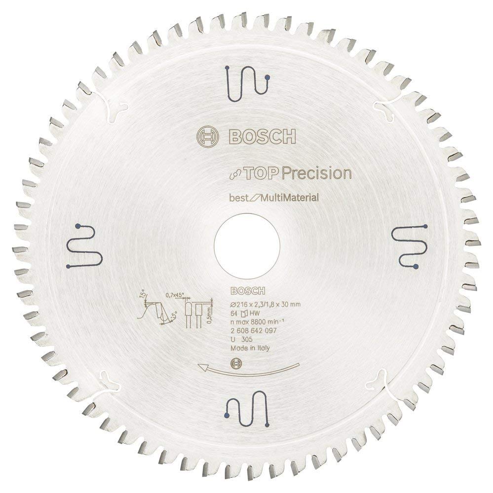Bosch Hoja de sierra circular Top Precision Best for Multi Material 216 x 30 x 2,3 mm 64