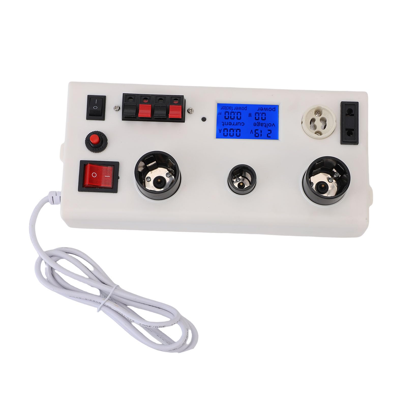 Tester di Potenza per Lampadine a LED, Tester PF di Potenza di Tensione di Corrente Multifunzionale con Presa B22 a 2 Poli E27 E14 GU10 per Illuminazione Semilavorata e F (Spina UE 85-265 V)