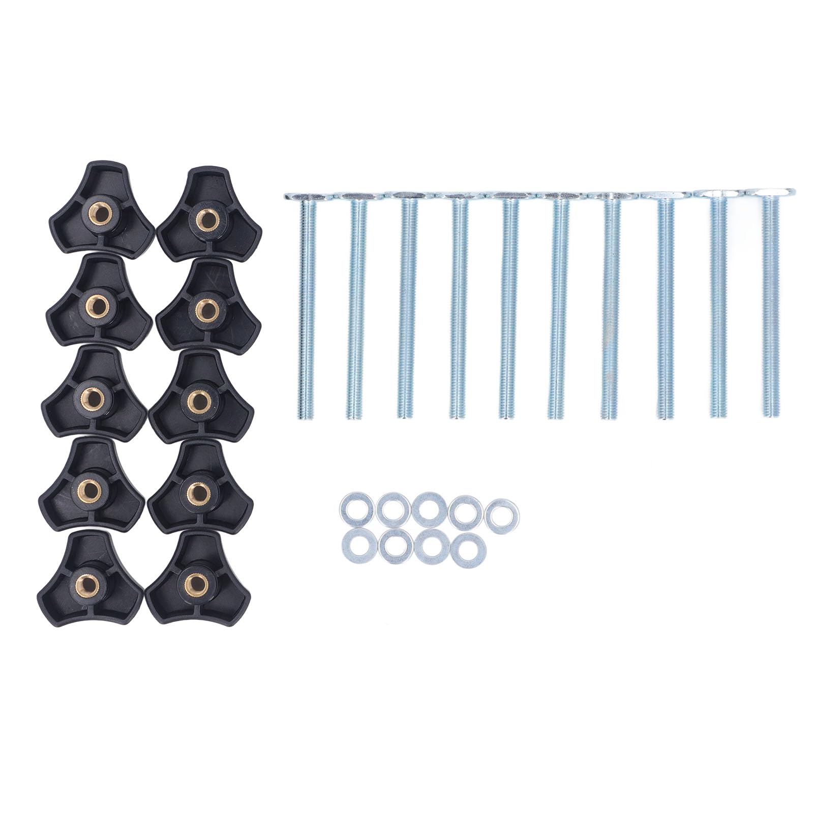 Kit de Perilla de Riel en T, 10 Pernos M8 X 100 Mm para Plantillas y Accesorios de Carpintería, Perillas Roscadas y Pernos con Ranura en T para Ranura en T y de Riel en T
