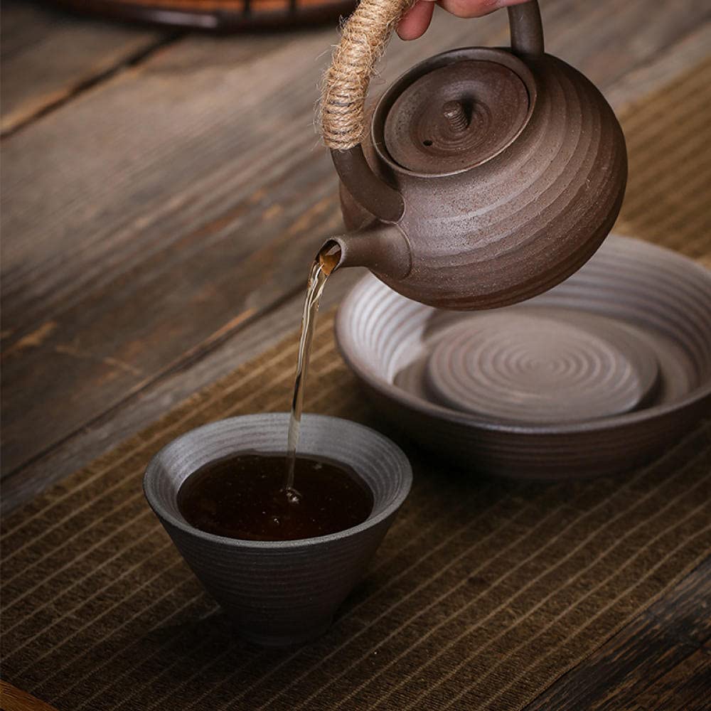 Tetera Juego De Té Teapot Tetera De Té Tea Kettle Tetera Portátil Polote De Gres Tetera Tetera Cerámica Cerámica Solo Hogar Chino Estilo Té El Pot Single Pot Anti-Scald-11 * 12 Cm 200Ml