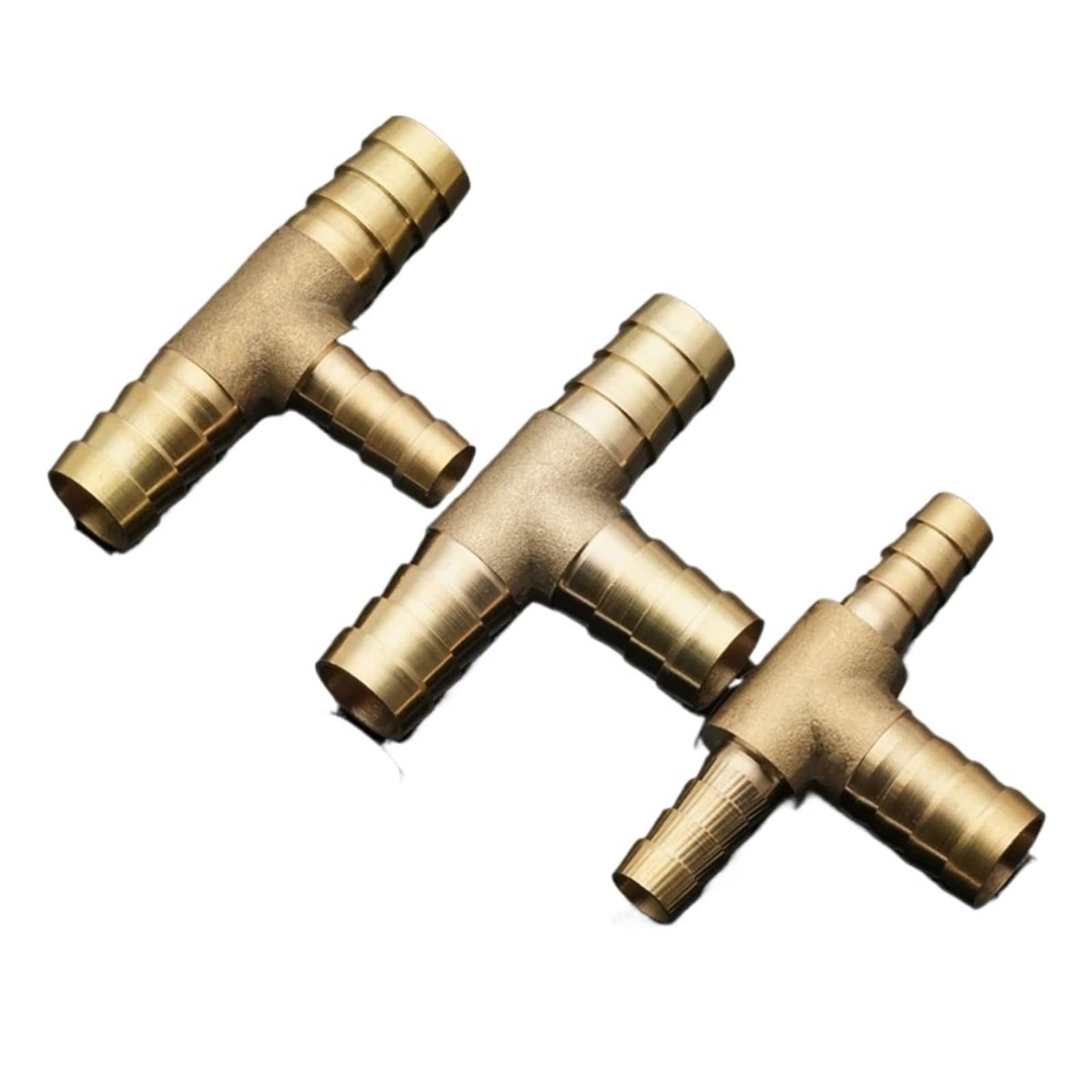 Brass Splicer Pipe Fitting T Shape Tee Hose Barb 4 6 8 10 12 16mm Barbed Connector Joint Air Water Oil Coupler Adapter(OD 19mm)