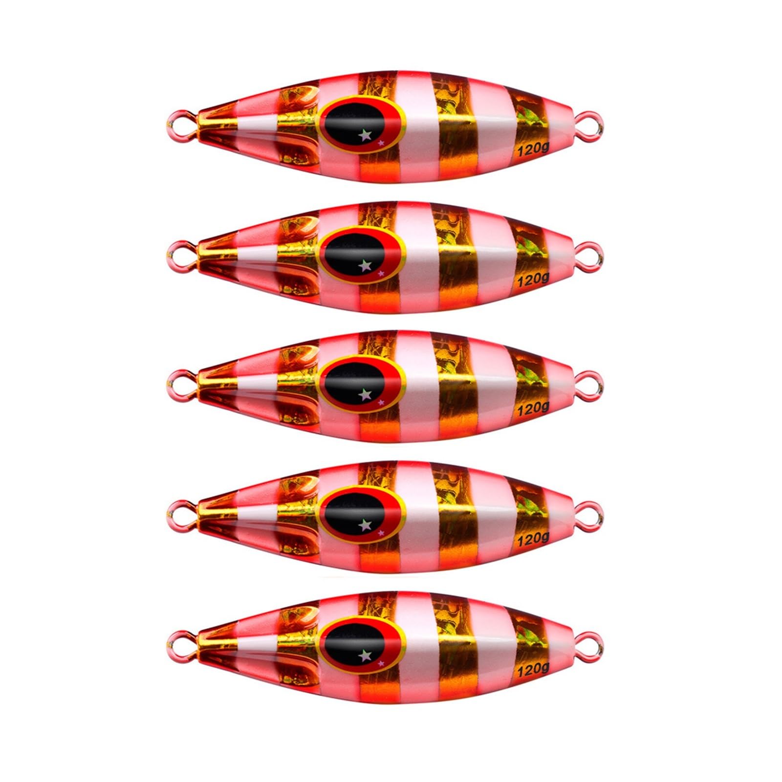 INEOUT 5 Pz/Set Nuovo 30g60g80g100g120g Luminoso Jigging Richiamo di Pesca Metallo Jig Cucchiaio Pesca Shore Esche Pesce Tonno Esca Acqua Salata Mare