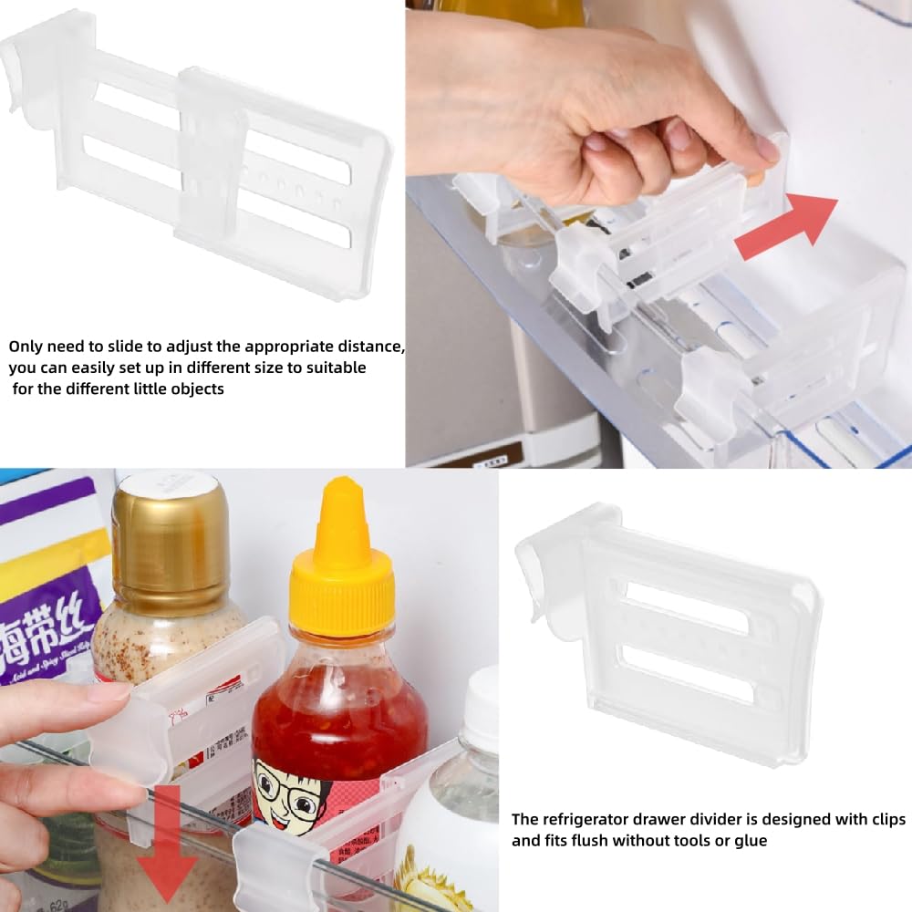 Adjustable Fridge Dividers 12 Pcs Clear Retractable 10 thumbnail image