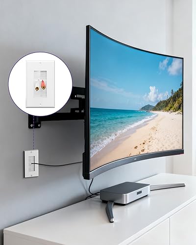 Miniatura 5 de VCE Brush - Paquete de 10 placas de pared, insertos de paso de cable para cables, correa de acceso de cable de una sola banda, enchufe de pared