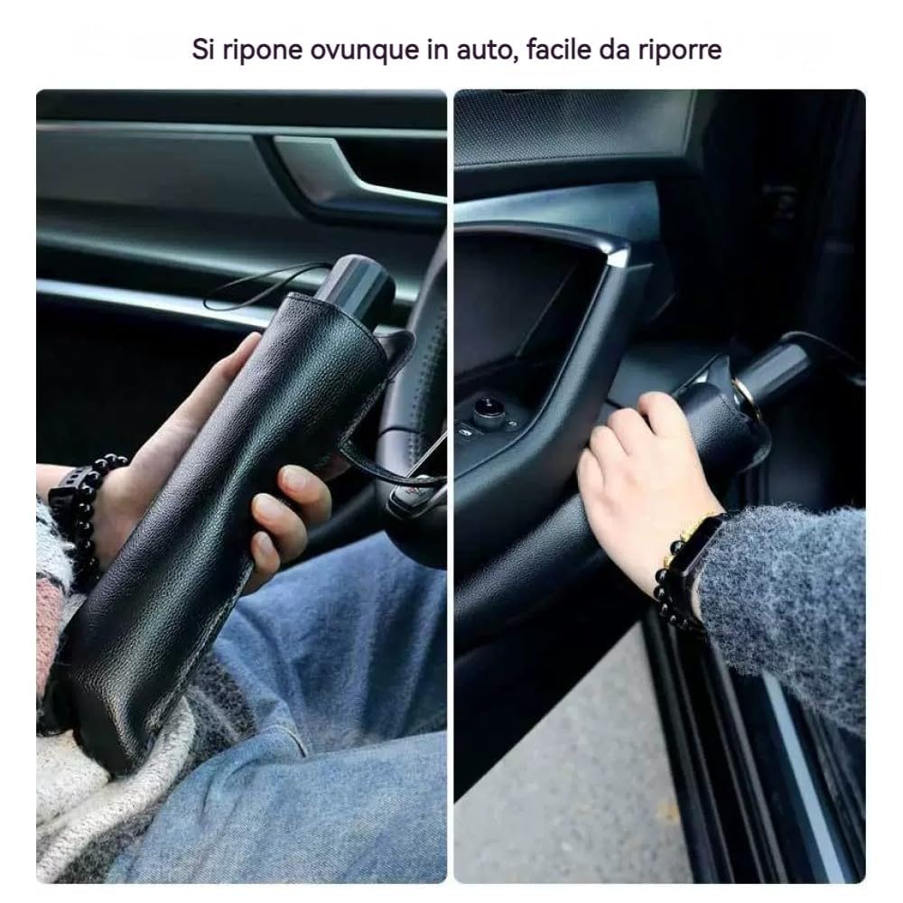 Parasole universale per auto per berline, SUV e MPV, design affascinante, con custodia, protezione dai raggi UV e dal calore, 145 x 79 cm,nero