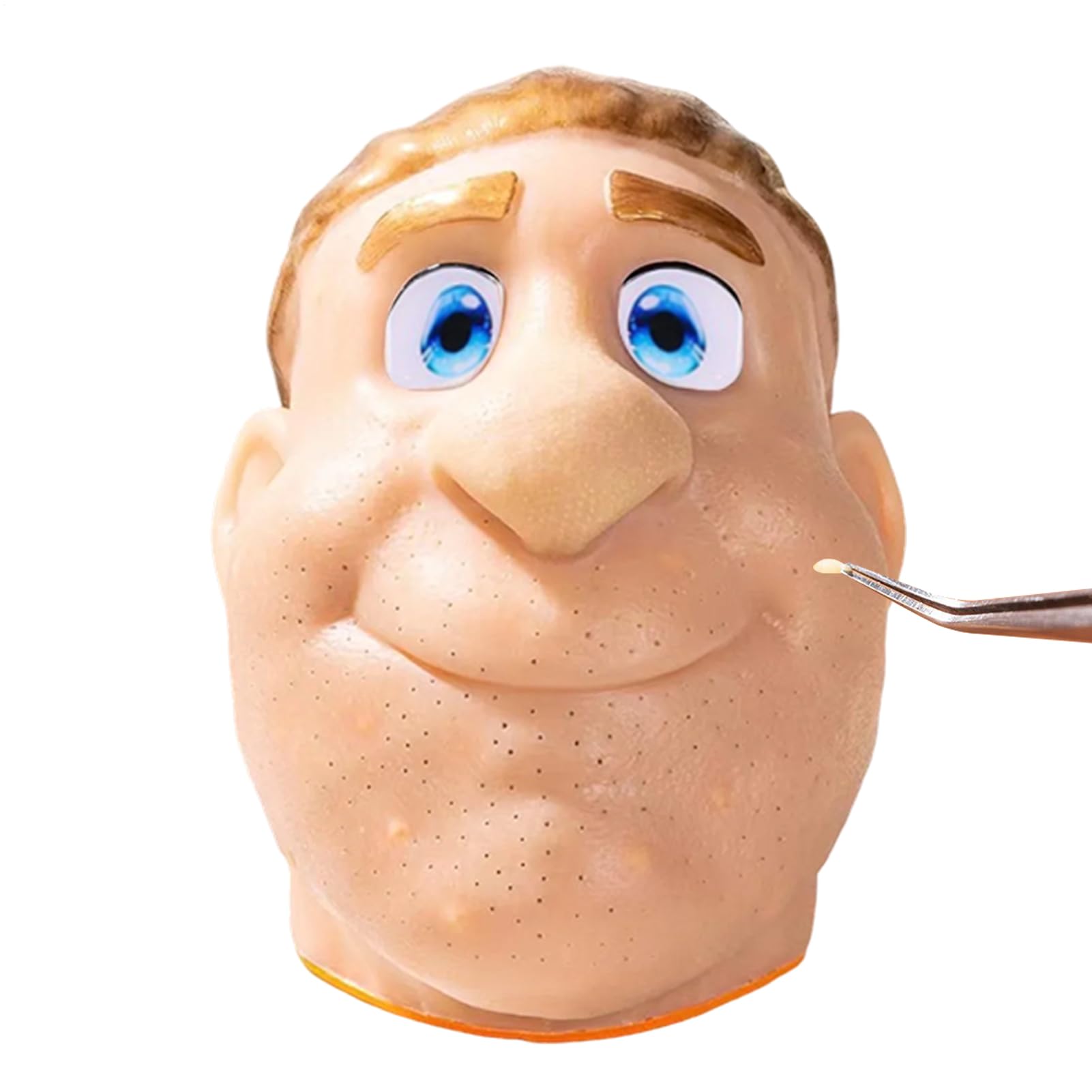 Pimple Poppings Fidget Toy 22x28x25cm Silicone PU Pimple Poppings Toy Face, Reusable Pimples Pop Face Toys, Big Head Artifact Squeeze Acnes Toys, Squeeze Blackheadtoy For Teens