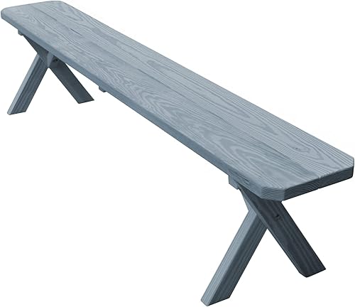 Miniatura 8 de Banco de patas cruzadas de pino tratado a presión, mancha gris