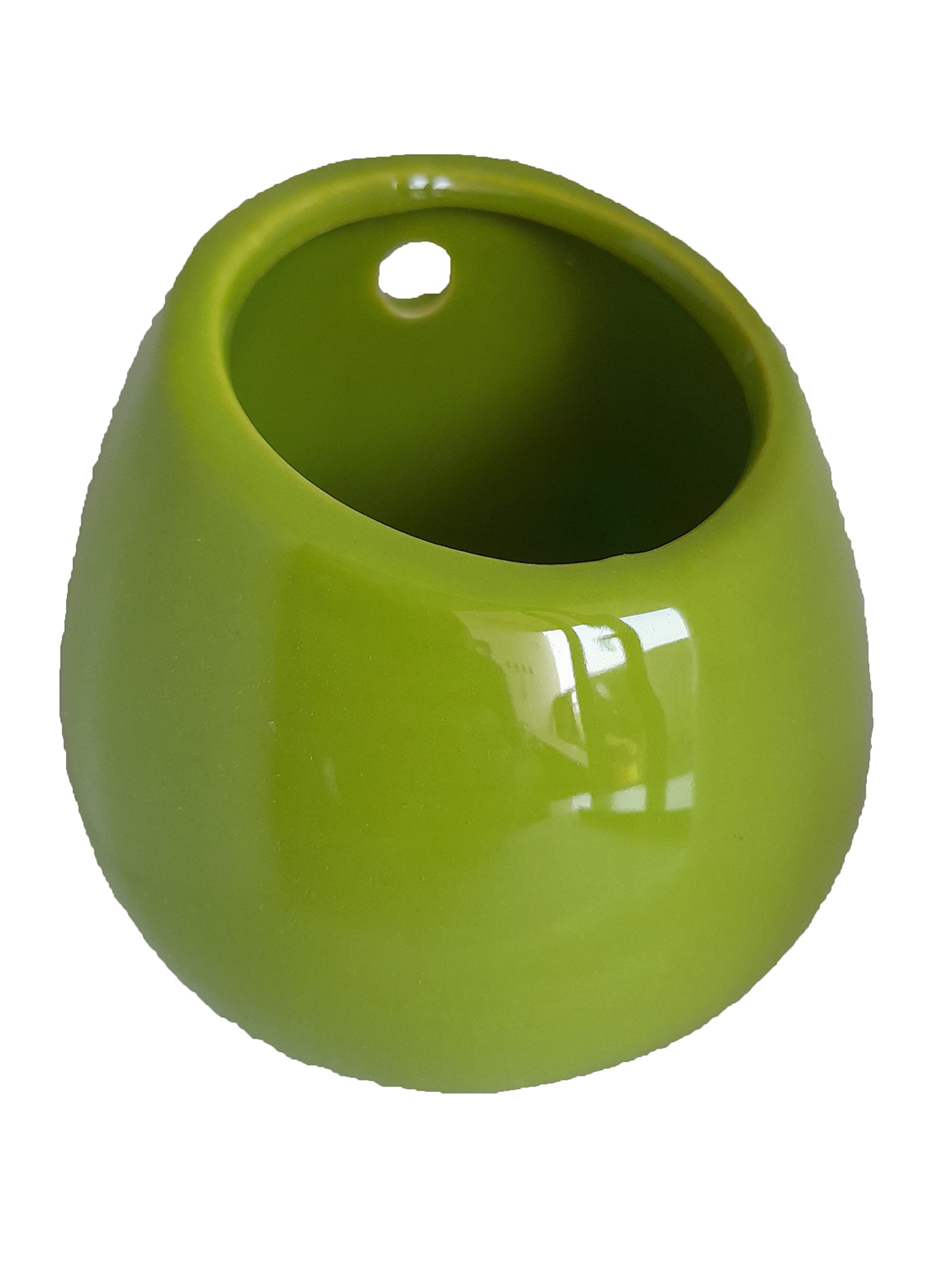 Outdoors Ddss 4" Ceramic Hanging Planter Wall Planter Porcelain Flower Pots Succulent Holder For Garden Herbs Plants Indoor Outdoor Use (Pack Of 1) - Color May Vary As Photography (Green)