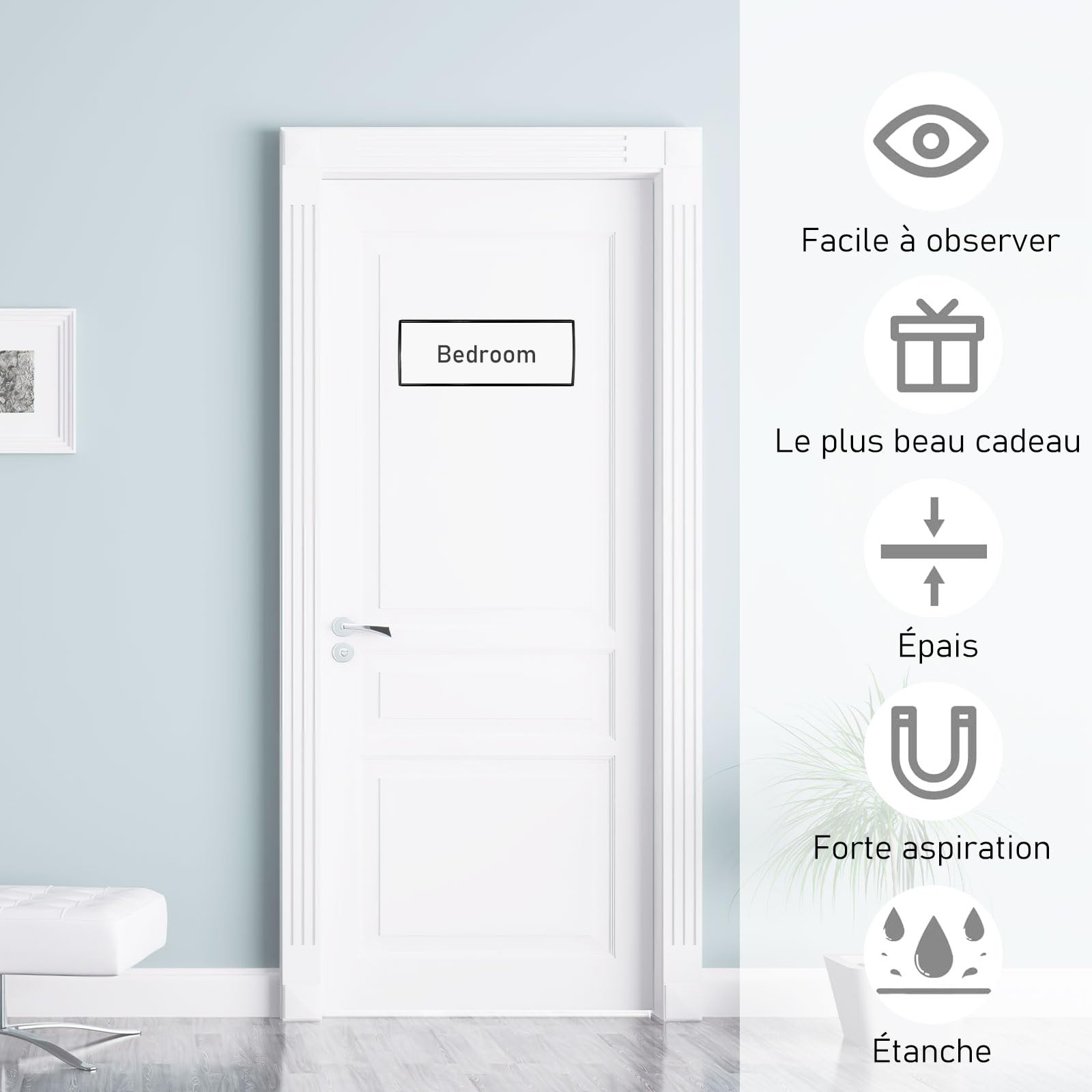 12 pièce Plaque de Porte et de Signalisation en Aluminium