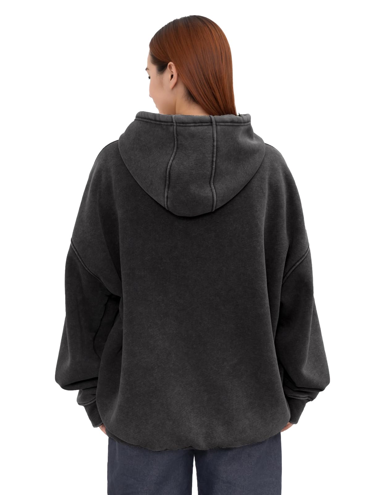 Felpe con cappuccio da donna oversize in pile Sherpa foderato con cappuccio pesante pullover uomo donna felpe vintage
