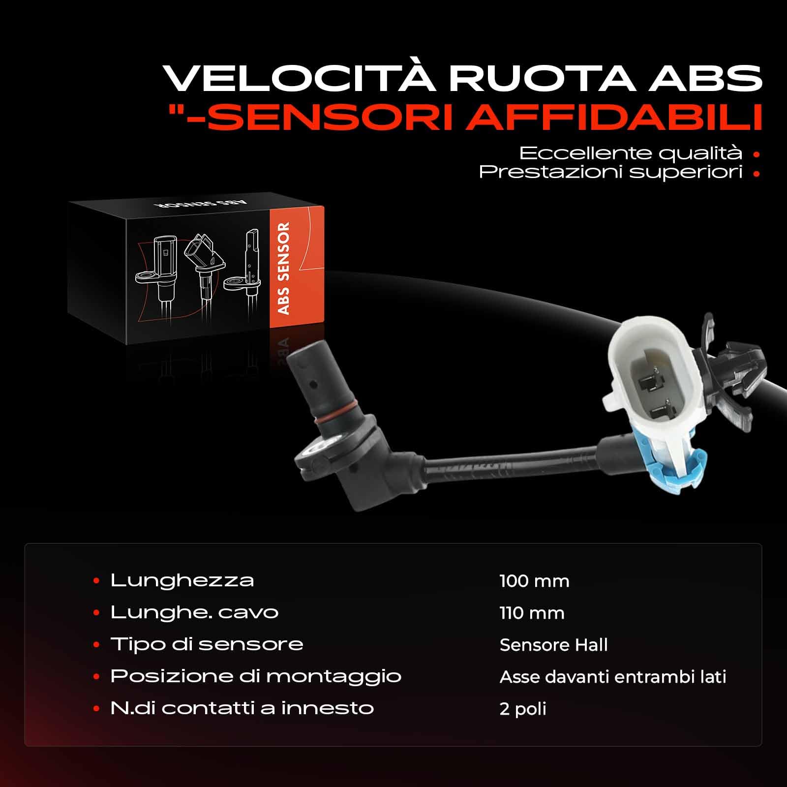 Frankberg Sensore Velocità Ruota ABS Sensore ABS Compatibile con Antara L07 Captiva C100 C140 Captiva Van C100 Replace# 19299535