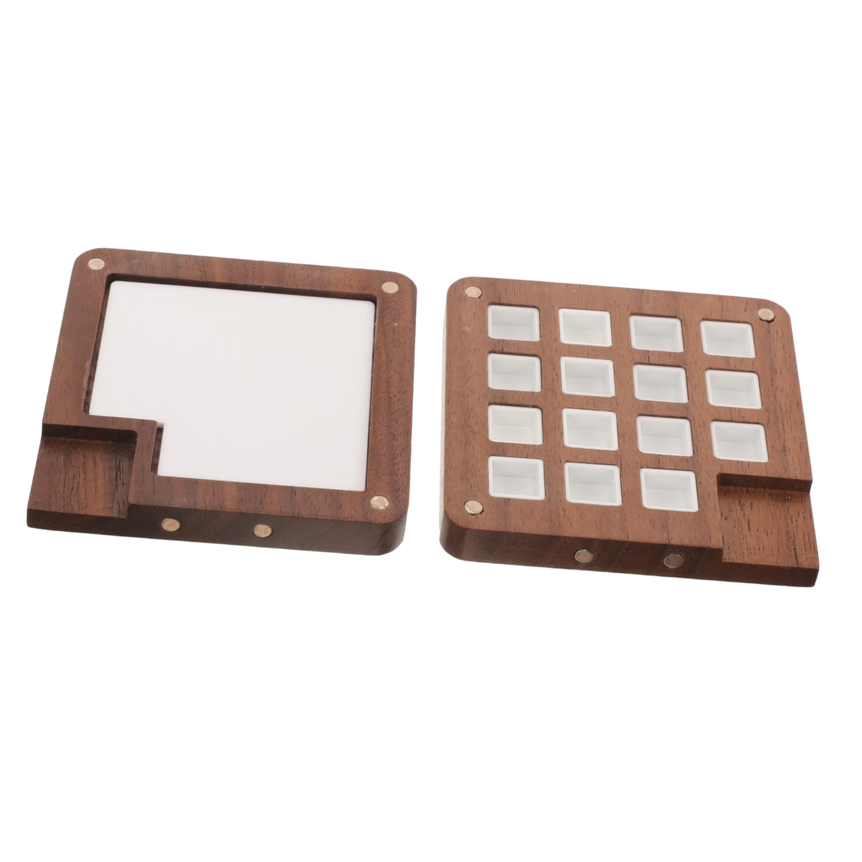 HOMSFOU 3 Stück Holz Pigmentmischbox Wasserfarben Palette mit Fächern für Künstler für Aquarell Öl und Gouachefarben Leicht zu Reinigen und Langlebig
