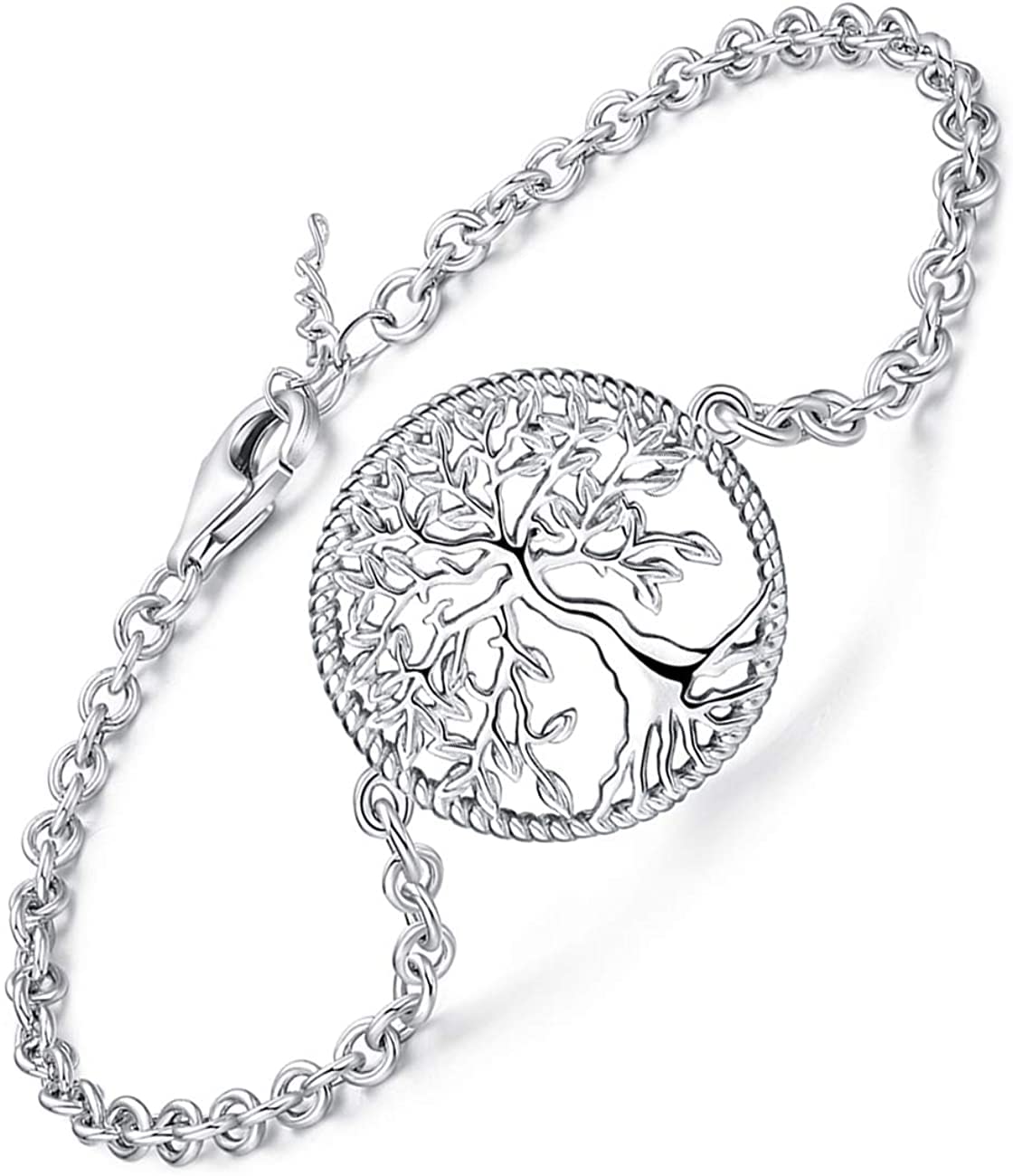 Bracciale da Donna Argento 925 Bracciale Regolabile Braccialetto Albero della Vita Gioielli per Mamma Ragazze Moglie Fidanzata, Compleanno Festa della Mamma Regali