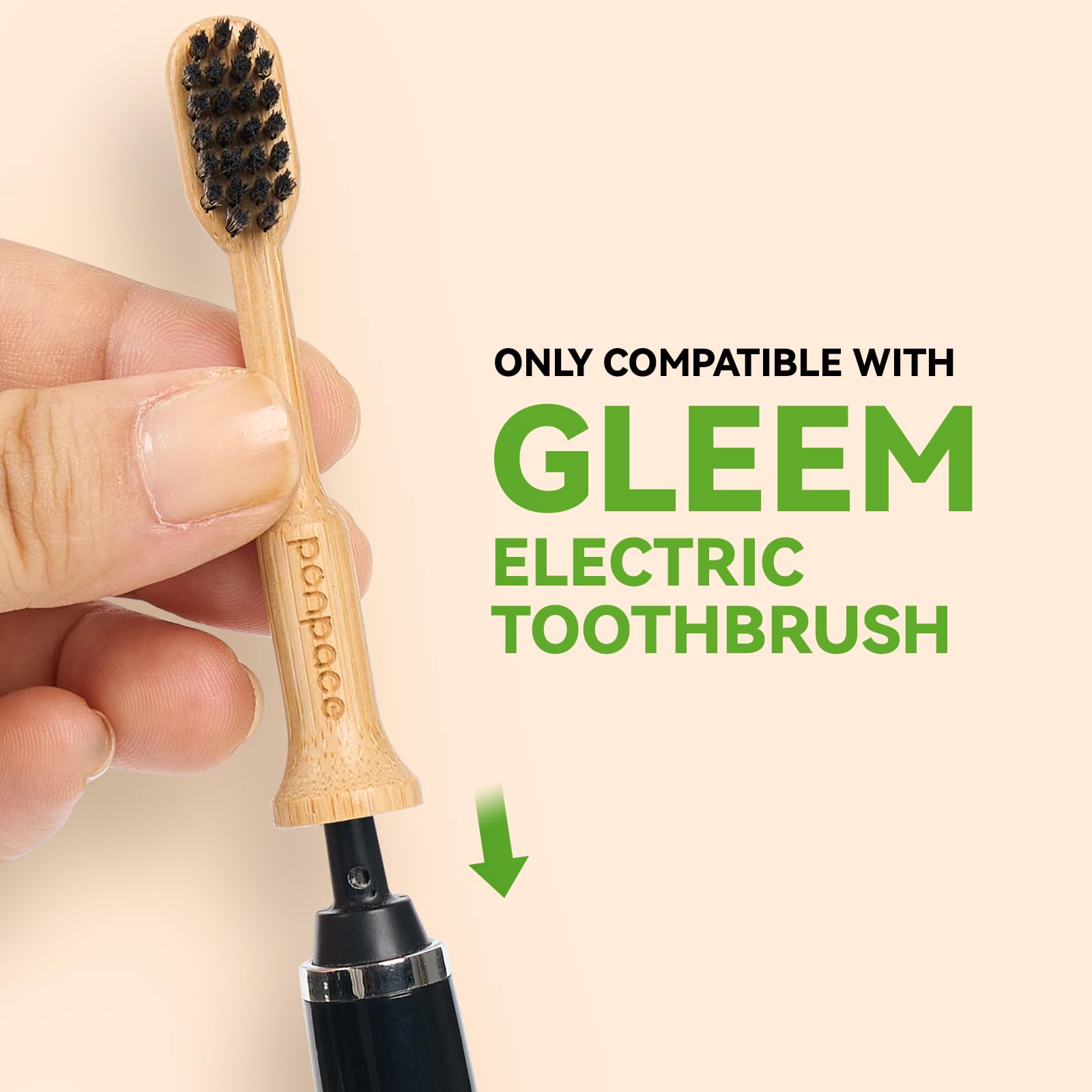 Cabezales de repuesto de cepillo de dientes eléctrico de bambú compatibles con Gleem, con cerdas suaves a base de plantas (cerdas suaves onduladas)