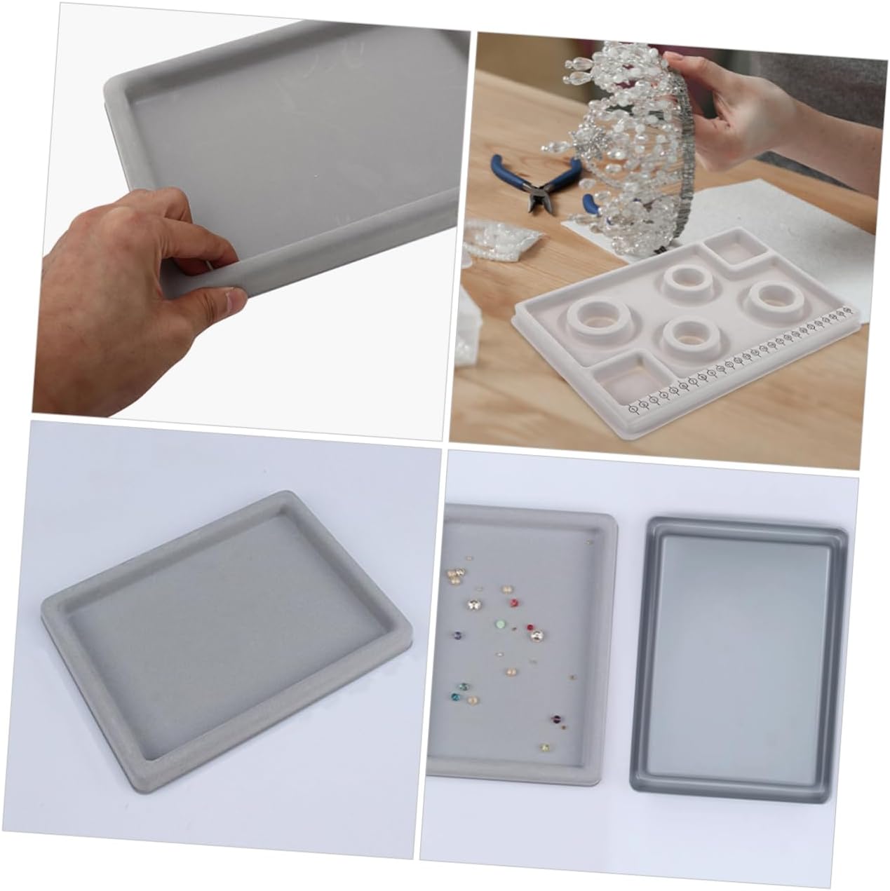2pcs Bead Design Board Tray for Jewelry Making Convenient Bead Mat with Groove Design for Easy Layout DIY Tool for Bracelets and Necklaces
