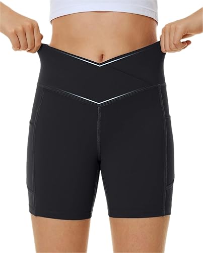 Ewedoos Pantalones cortos de voleibol para niñas y adolescentes, pantalones cortos de baile, pantalones cortos de gimnasia atlética, pantalones