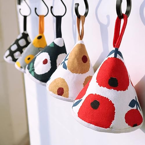 Miniatura 3 de Cabilock 2 fundas para mango de olla resistentes al calor, diseño triangular, de algodón, para protección contra quemaduras, 2 unidades
