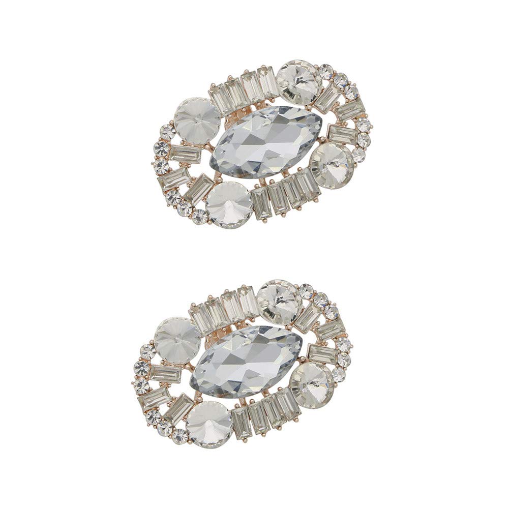 Clips à chaussures dorés orné de strass au design raffiné de mariage