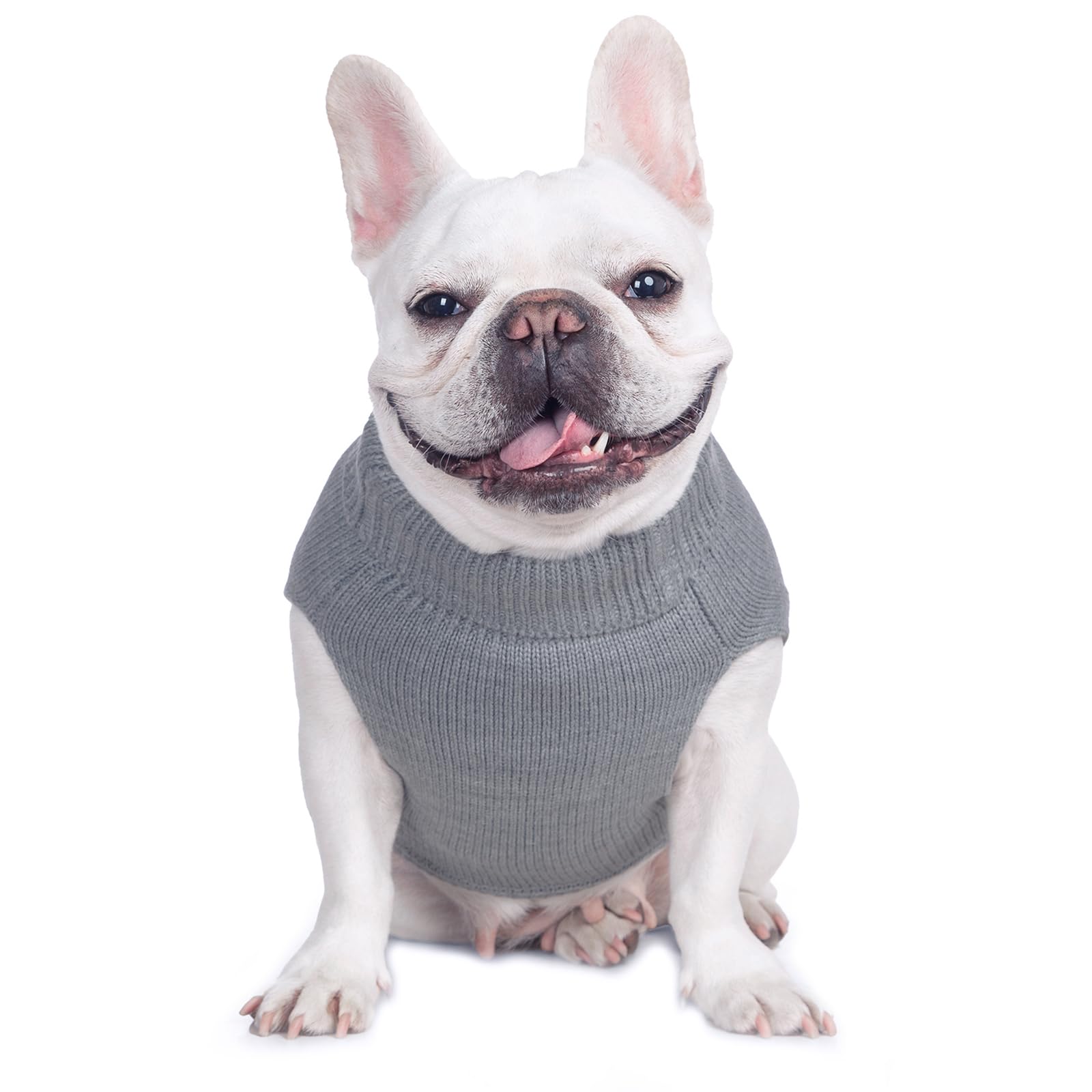 Suéter elástico para gato, 19 colores, 6 tamaños, cómodo invierno (gris, XL, chaleco) | Ready Knit para niños y niñas, gatos, gatitos y perros