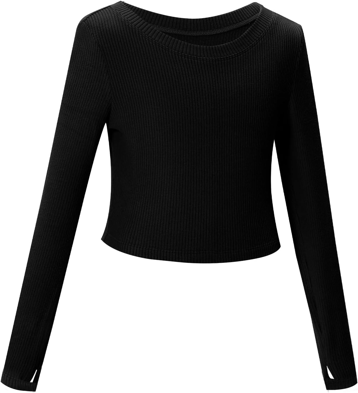 Girls Ballet Sweater, Ribbed Long Sleeve Girls Dance Sweater with Thumb Hole Design (Skirt NOT Inclueded)