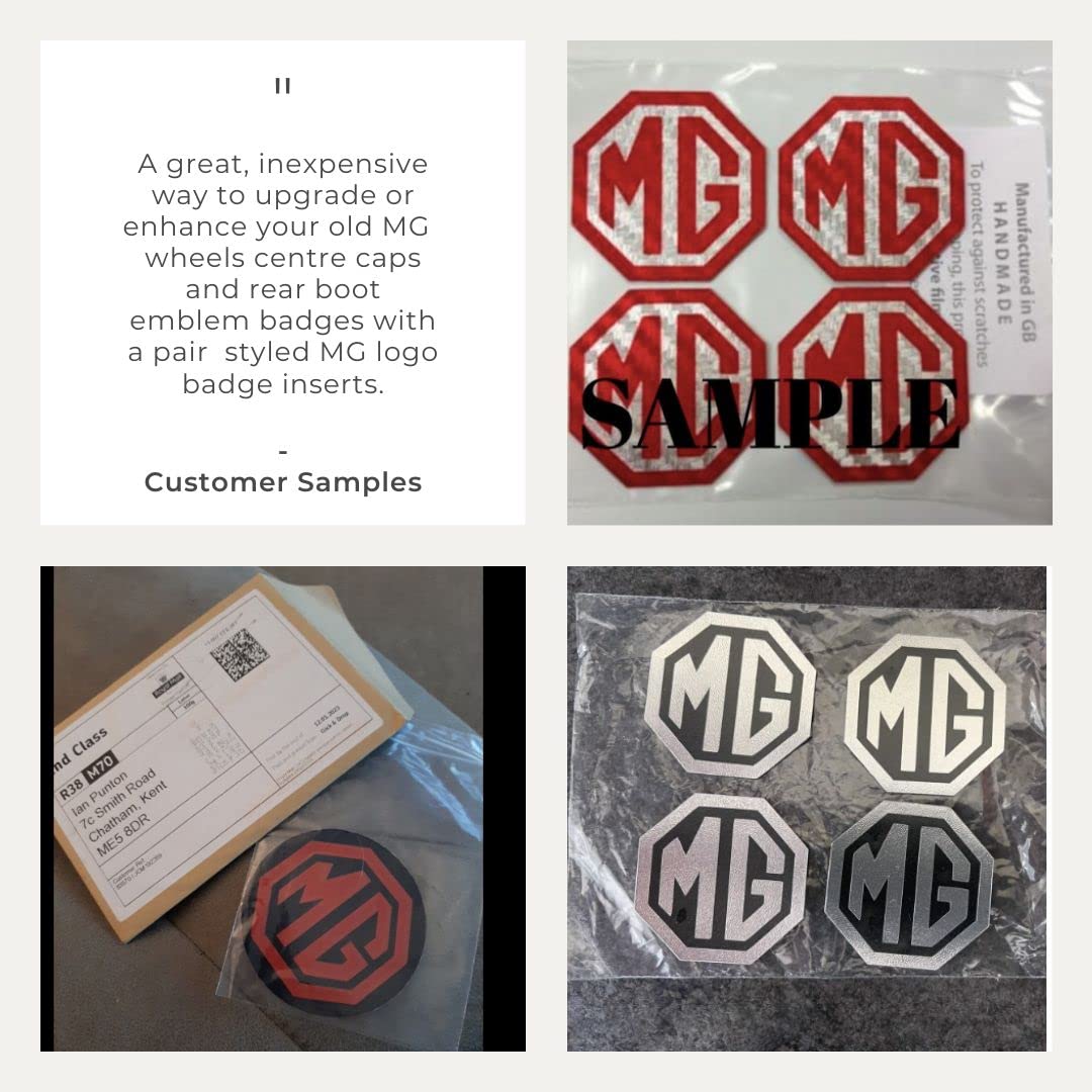 MG TF d'origine style Bordeaux & Crème Avant Et Arrière Insert Badges (70 mm)