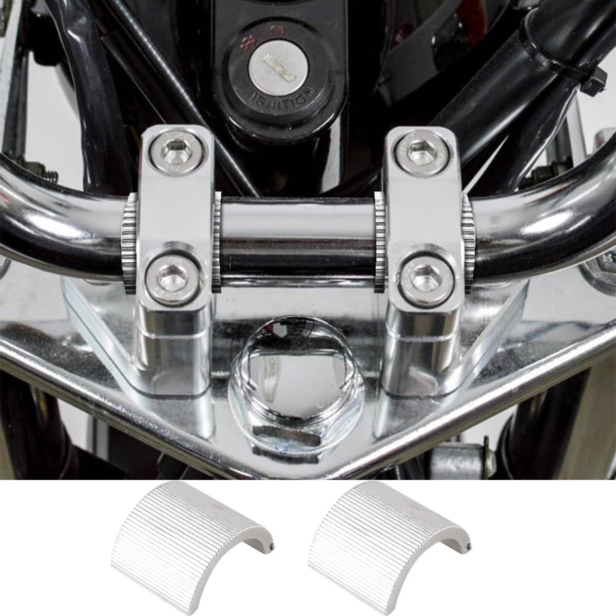 4 Pezzi distanziali per Manubrio di motociclette elettriche retrò da 22 mm a 28 mm, adattatori per Morsetti in Lega di Alluminio per modifiche universali