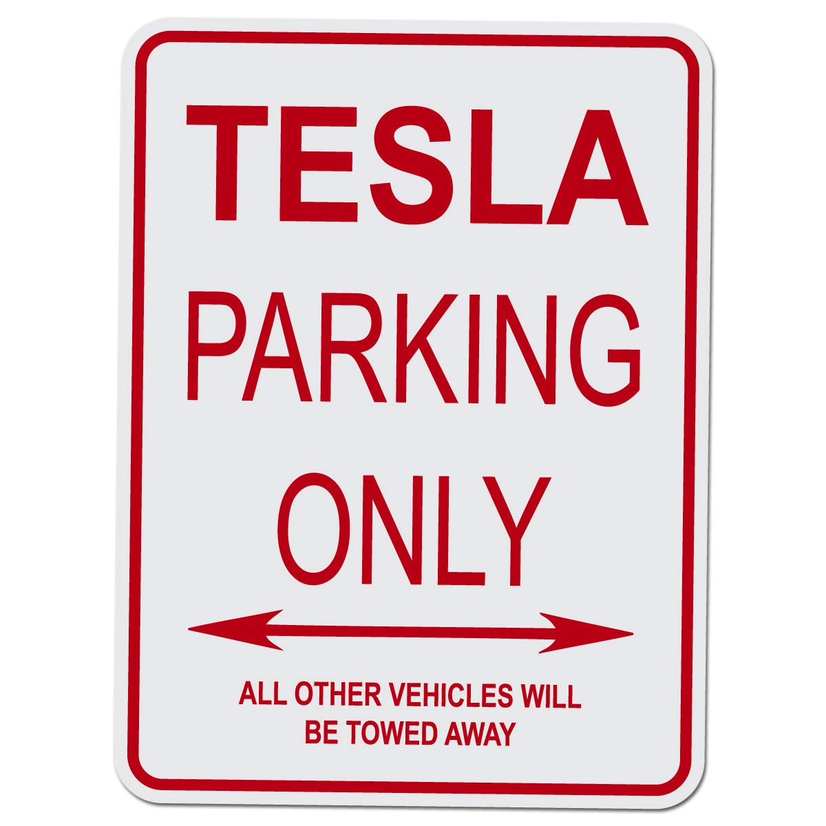 TESLA PARKING ONLY ALUMINUM STREET SIGN