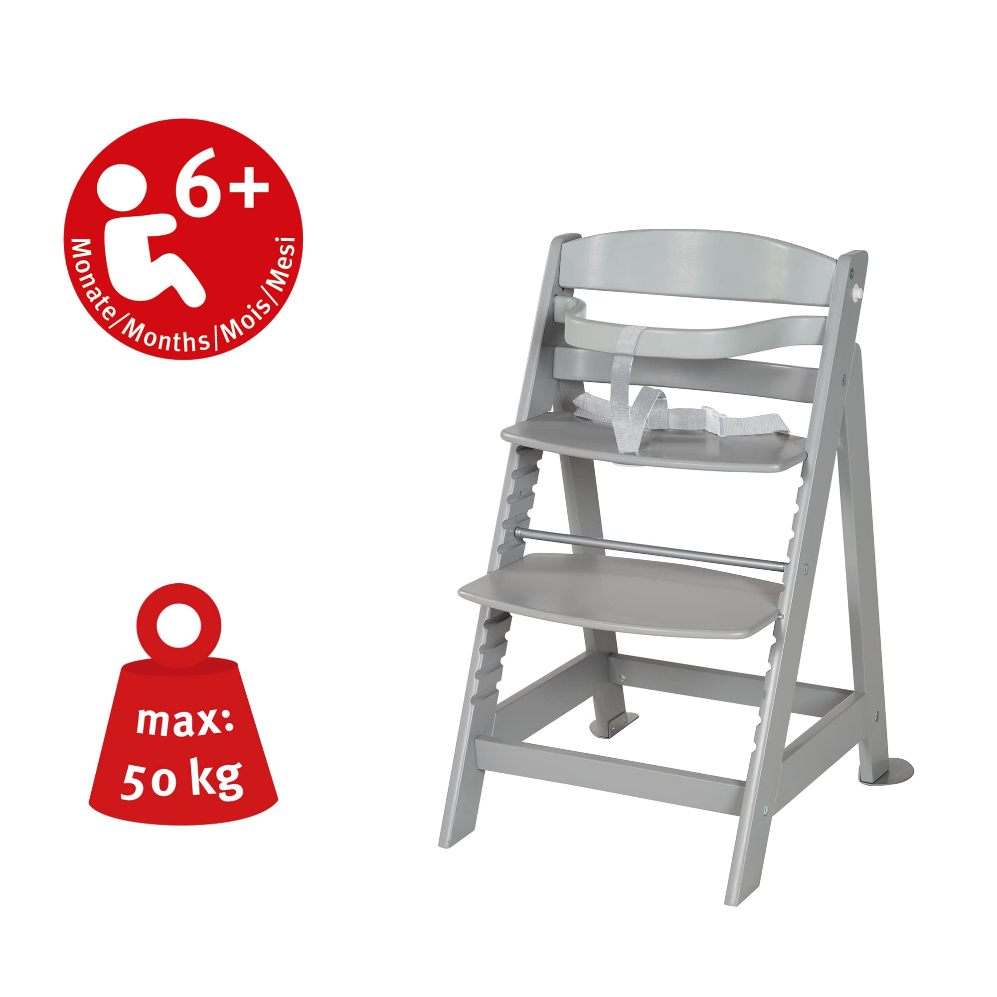 roba Born Up Treppenhochstuhl Set 2in1 Miffy Babyhochstuhl mit Liegefunktion ab Geburt taupe