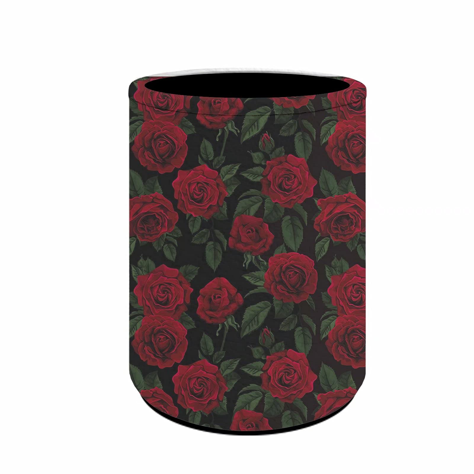chaqlin Red Rose Printed Pen Holders for Desk,Women Ladies Girls Stationery Desk Organizer Office Pen Pot PU Leather Pencil Cup for Kids Children โ image 1