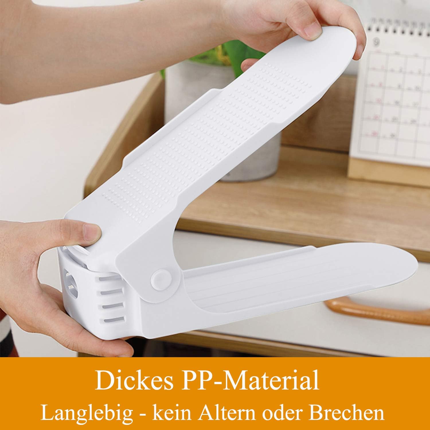 LARS360 Schuhstapler Set 30 Stück Schuhhalter Verstellbare Schuhregale aus weißem Kunststoff Schuh-Organizer 3 Höhenoptionen Platzsparend rutschfest
