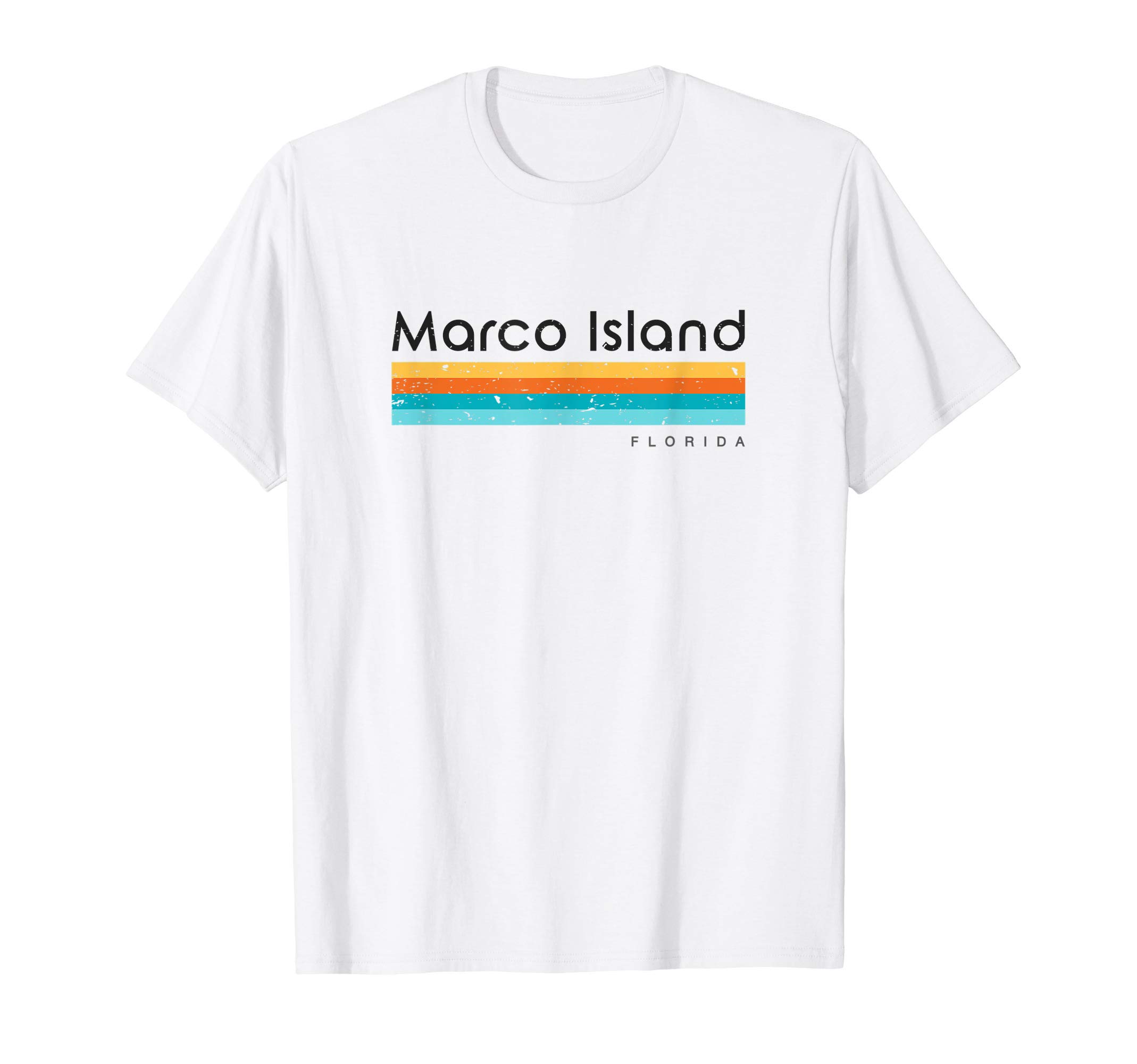 Retro Marco Island FL Distressed Design TShirtsVintage Marco Island Florida Retro Design T-shirt T-ShirtOEKO-TEX STANDARD 100