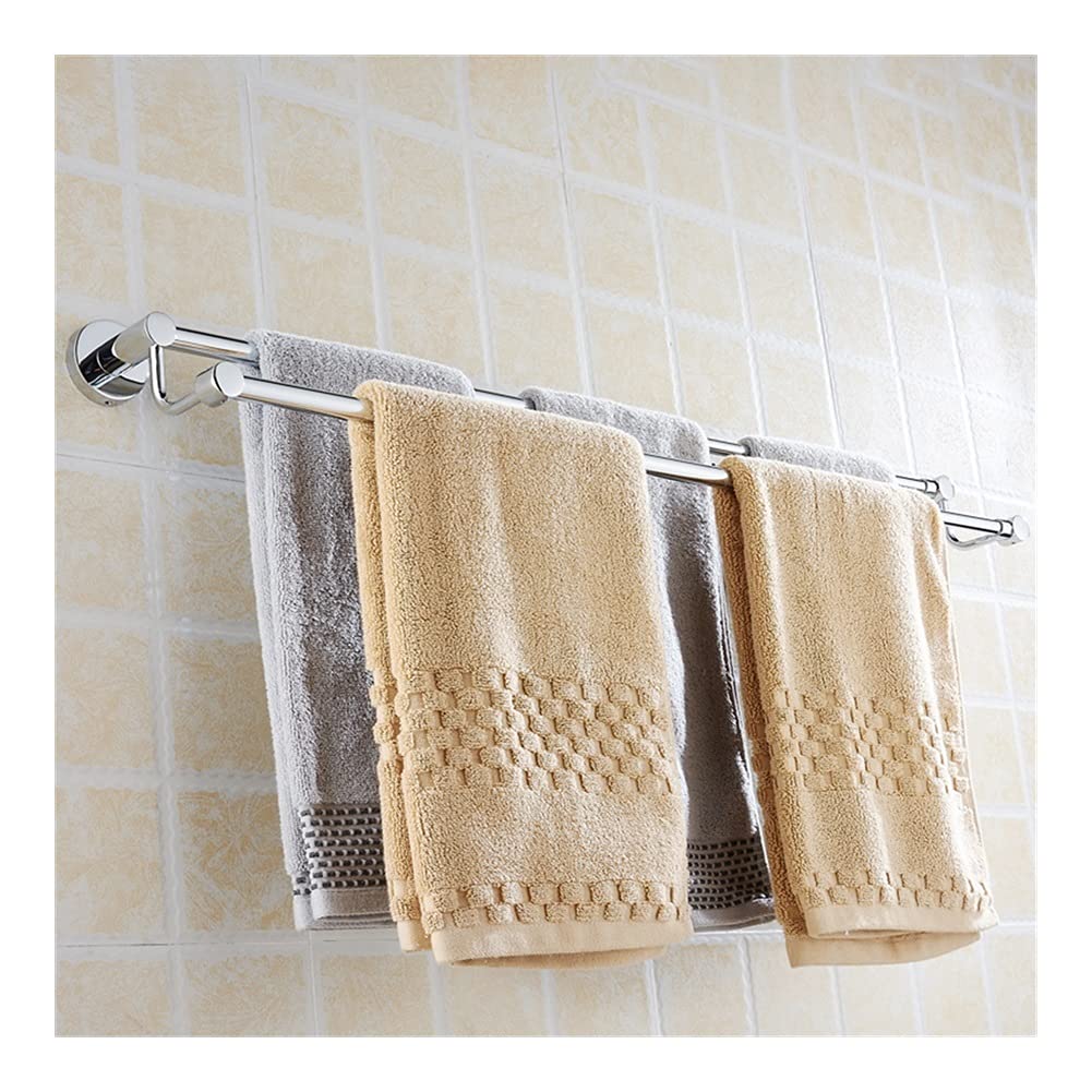 Porte-serviettes double en acier inoxydable réglable et étagères suspendues pour mur de salle de bain