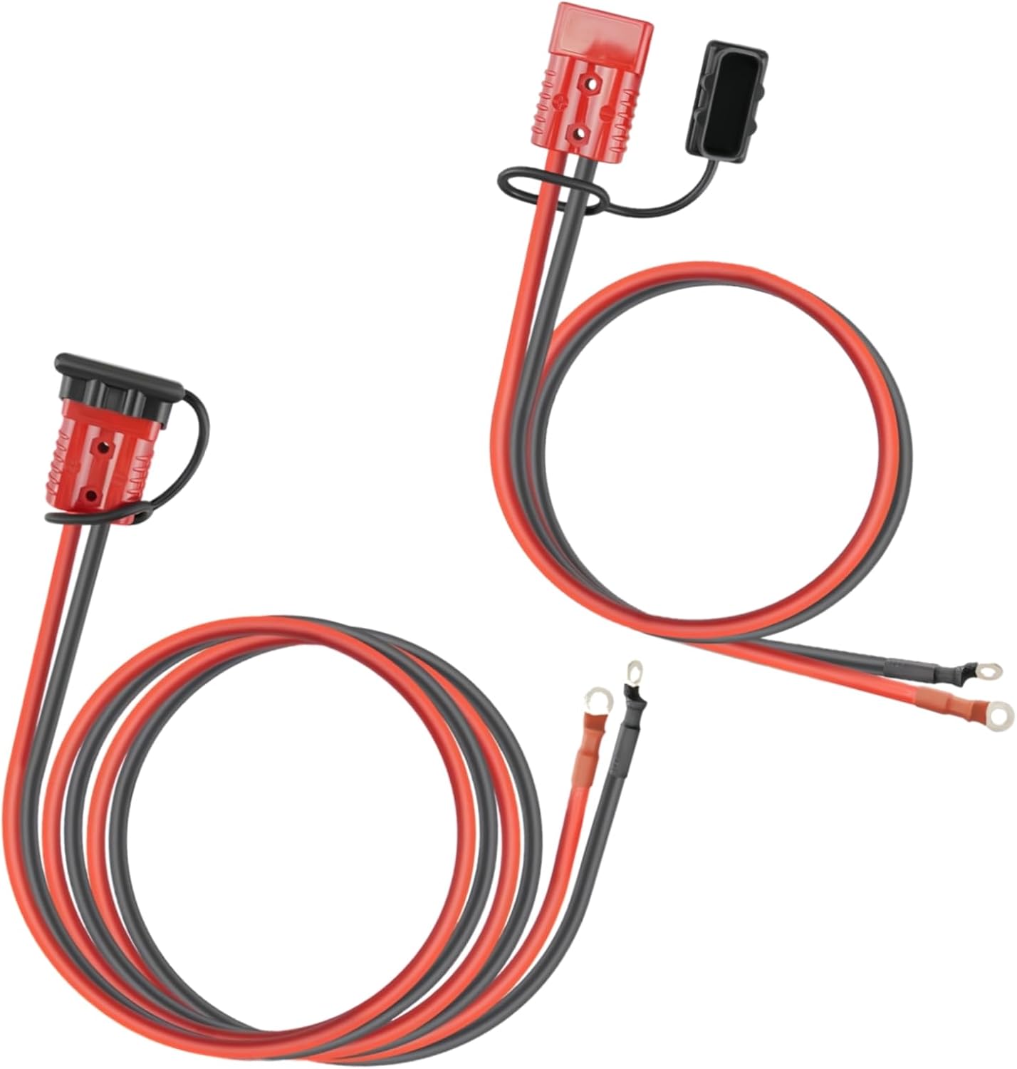 7 FT 4 Gauge Quick Disconnect Winch Power Cable, Heavy Duty 4 AWG Copper Battery Wiring Kit with Quick Connect Plugs for Off-Road Recovery, Towing & Utility Winching