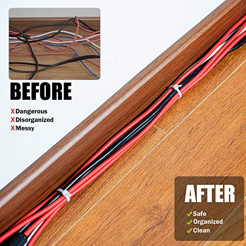 Bolt Dropper 12" White Zip Cable Ties, 40Lbs Tensile Strength - Pack Of 1000 #TOP5