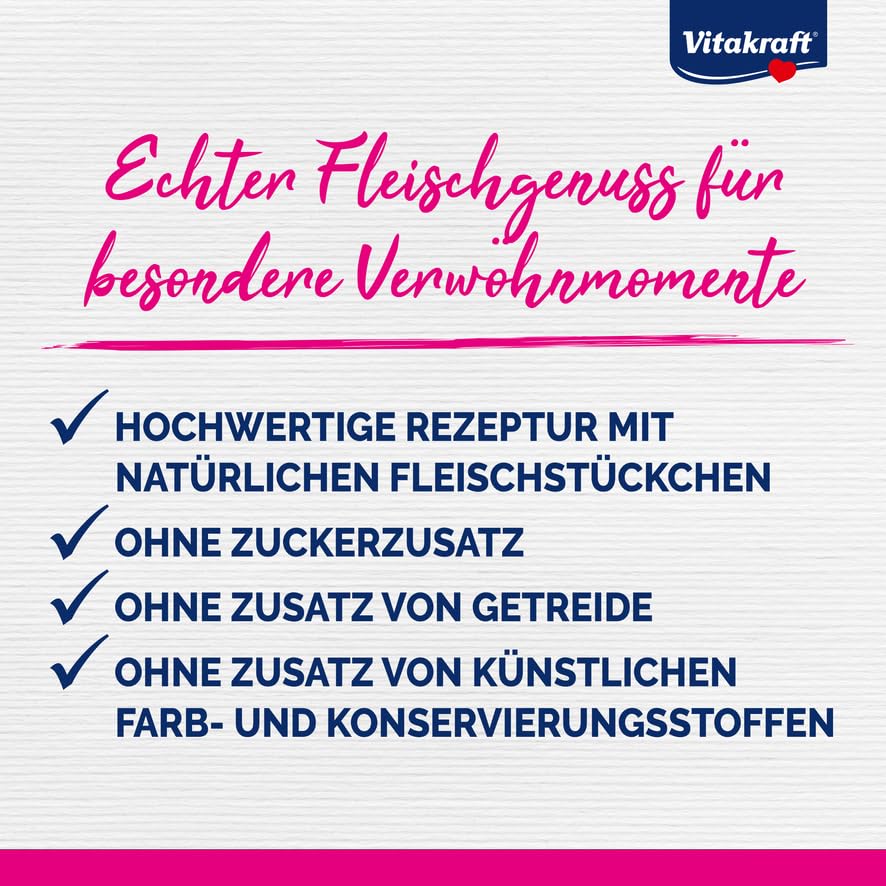 Vitakraft Poésie Délice, Junior, Nassfutter Katze, Katzennassfutter in Sauce, mit Huhn, für junge Katzen, ohne Zusatz von Zucker und Getreide (1x 85g)