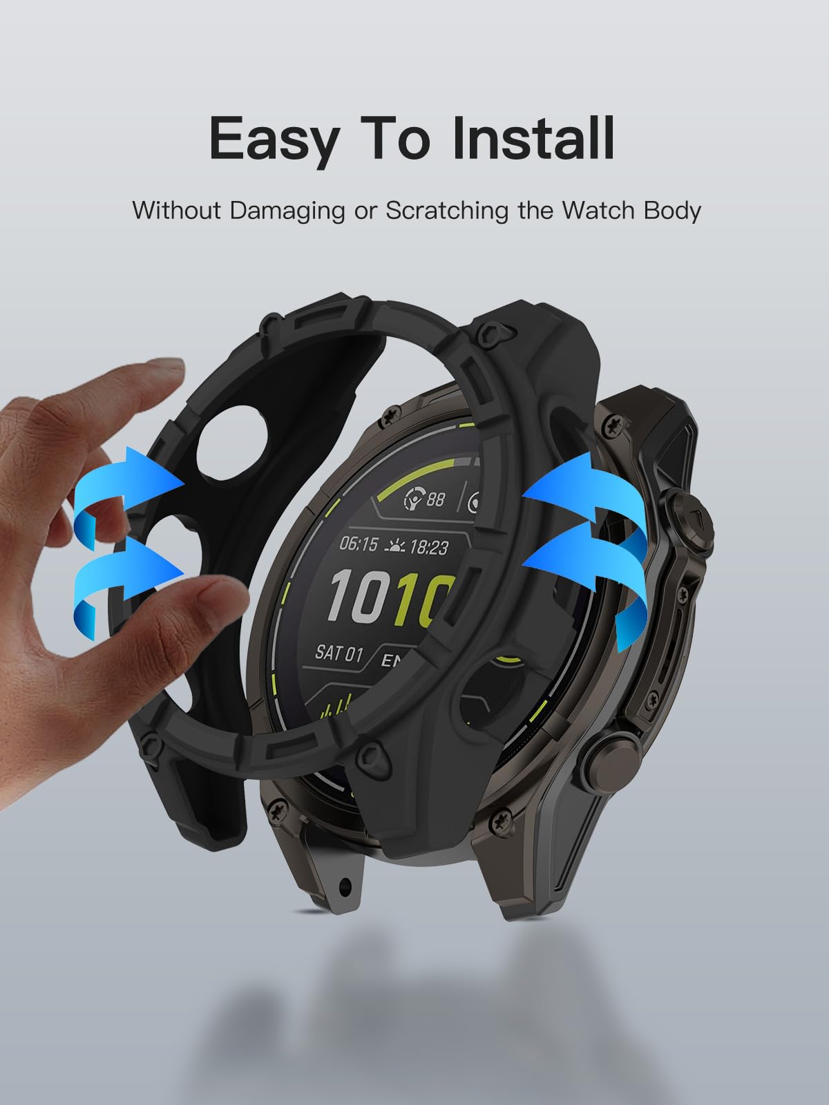 Cover Protettiva Per Garmin Enduro 3 - TPU Morbido, Antigraffio, Nero - Foto 5