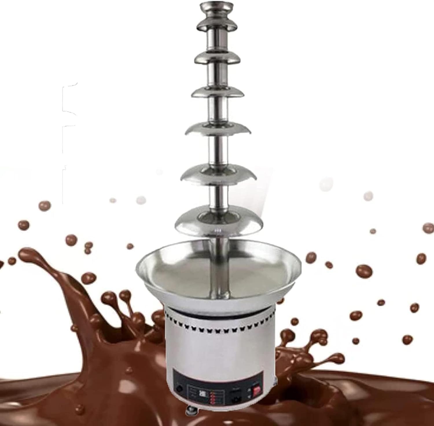 JKJZSALJ Chocolate Fondue Fountain, 4-7 Tiers Chocolate Fountain, Electric Melting Chocolate Machine Stainless Steel Chocolate Fondue Pot, Easy To Assemble For Birthday Party Weddin,7floors