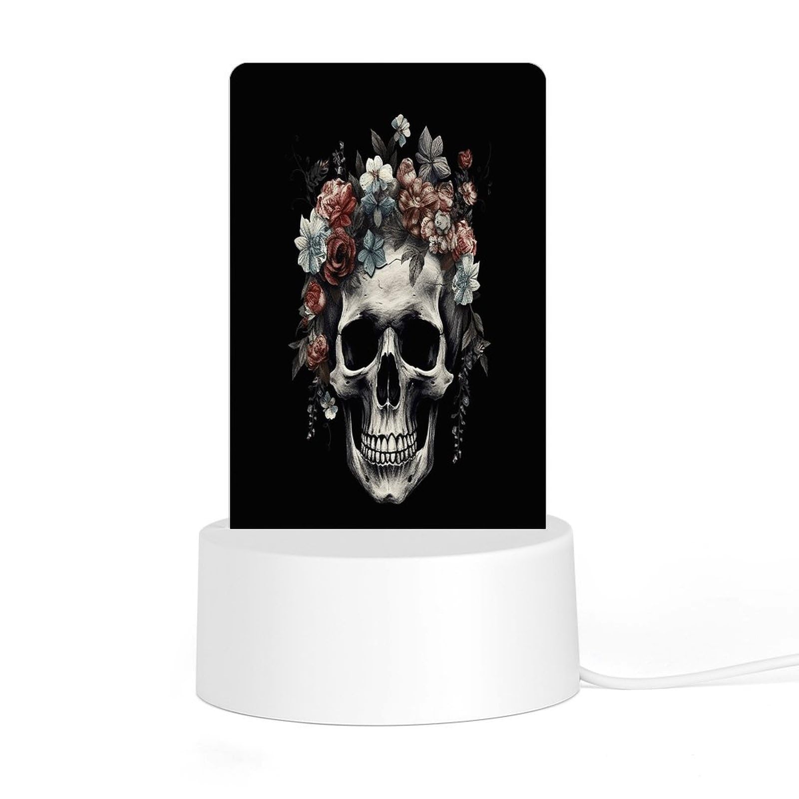 Adfgyerh Style Skull In Darkness Night Light Acrylic Material Easy Installation, Home Decor Usb Interface Power Supply, Lamp For Restaurant Bar Cafe Room Decor