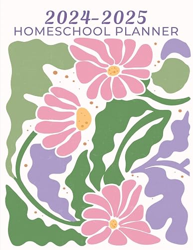 Homeschool Planner: Weekly &amp; Monthly Lesson Planning and Grade Book for Teaching Multiple Kids - Academic School Year | Violet Floral (HM103)