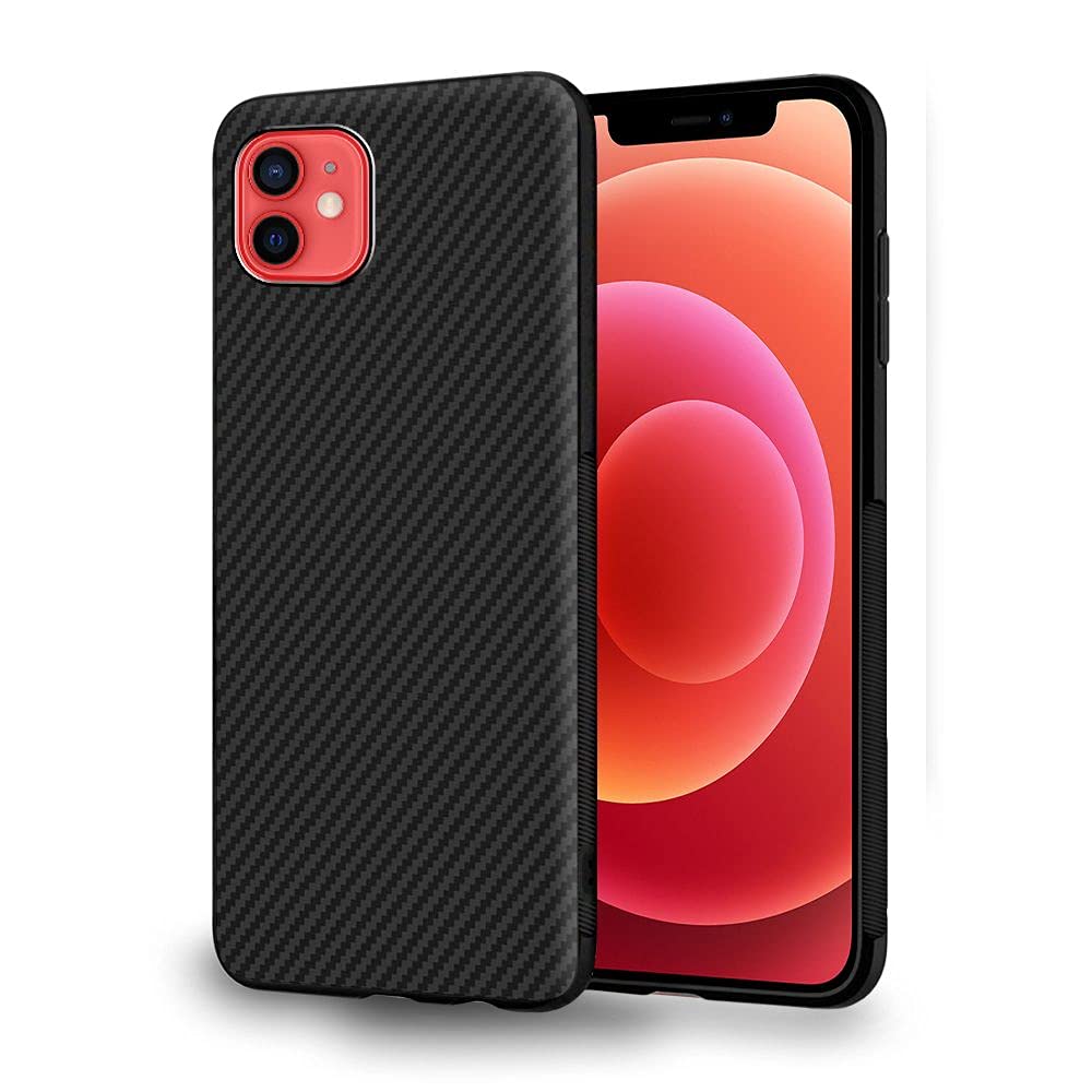 AVANA Custodia Sottile Per IPhone 12 / 12 Pro Con Effetto Carbonio - TPU Morbido E Antigraffio, Supporto Ricarica Wireless