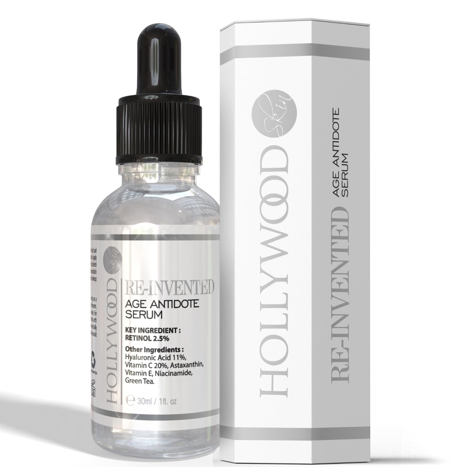 Anti-Aging 2.5% Retinol Serum – 5X Strength. With 11% Hyaluronic Acid, 20% Vitamins C & E, and Aloe Vera. Tightening Serum | Pore Minimizer | 30ml. Anti-Aging 2.5% Retinol Serum – 5X Strength. With 11% Hyaluronic Acid, 20% Vitamins C & E, and Aloe Vera. Tightening Serum | Pore Minimizer | 30ml.