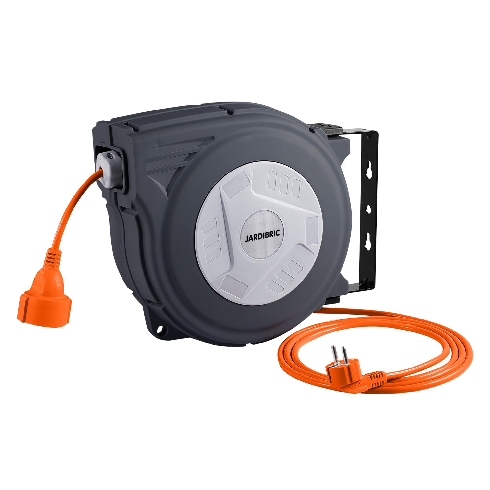 Jardibric - Dispensador eléctrico de pared automático de 25 m, 3200 W, cable 3G1,5 mm², 230 V, alargador de 2 m